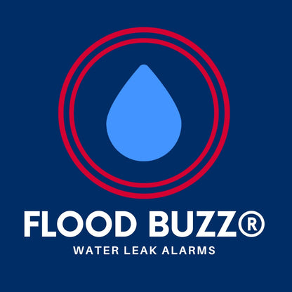 Flood Buzz Pro Water Leak Detectors for Homes & Businesses - 4-Pack | No Setup Required - 110db alarm - Under Sink, Toilet, Basement, Attic, RV, Water Heater, Dishwasher - Reusable Alarm