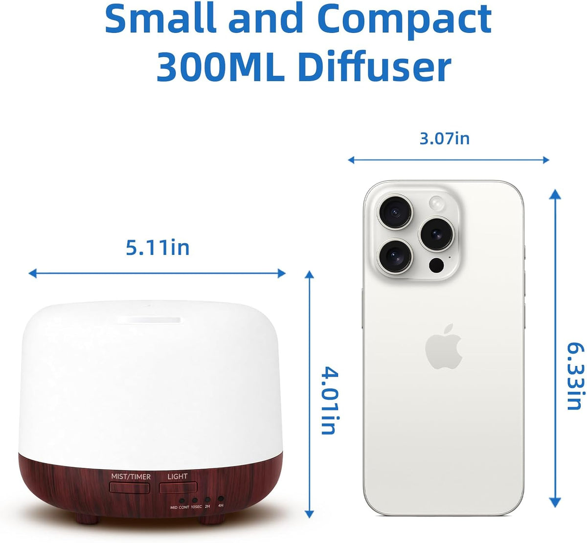 SPLITSKY 300ml Essential Oil Diffuser with Remote and 7-Color LED Light
