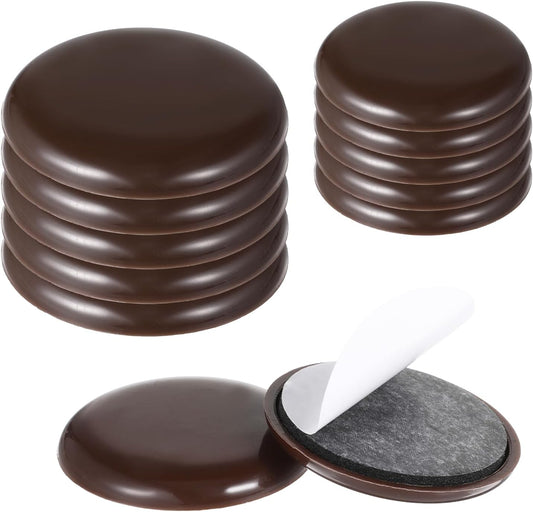 16pcs Furniture Sliders for Carpet 2 inches/1.2 inches Stick Furniture Sliders & Hardwood Floors Furnitures Moving Pads Self Adhesive Chair Gliders for Easy Moving on Carpet (Coffee)
