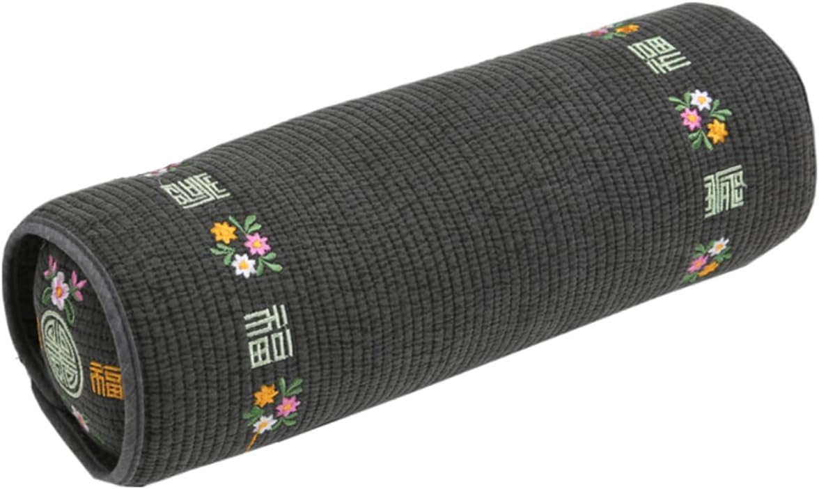 12-inch Korean Buckwheat Cervical Neck Roll — Compact Cypress-Filled Bolster Pillow for Targeted Neck Support (BTS Jungkook's Pick) — Adjustable Firmness, Organic Cotton Cover