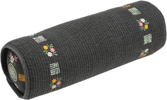 12-inch Korean Buckwheat Cervical Neck Roll — Compact Cypress-Filled Bolster Pillow for Targeted Neck Support (BTS Jungkook's Pick) — Adjustable Firmness, Organic Cotton Cover