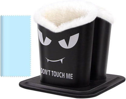 bvya Double Eyeglasses Holder Plush Lined Stand Glasses Protective Holder