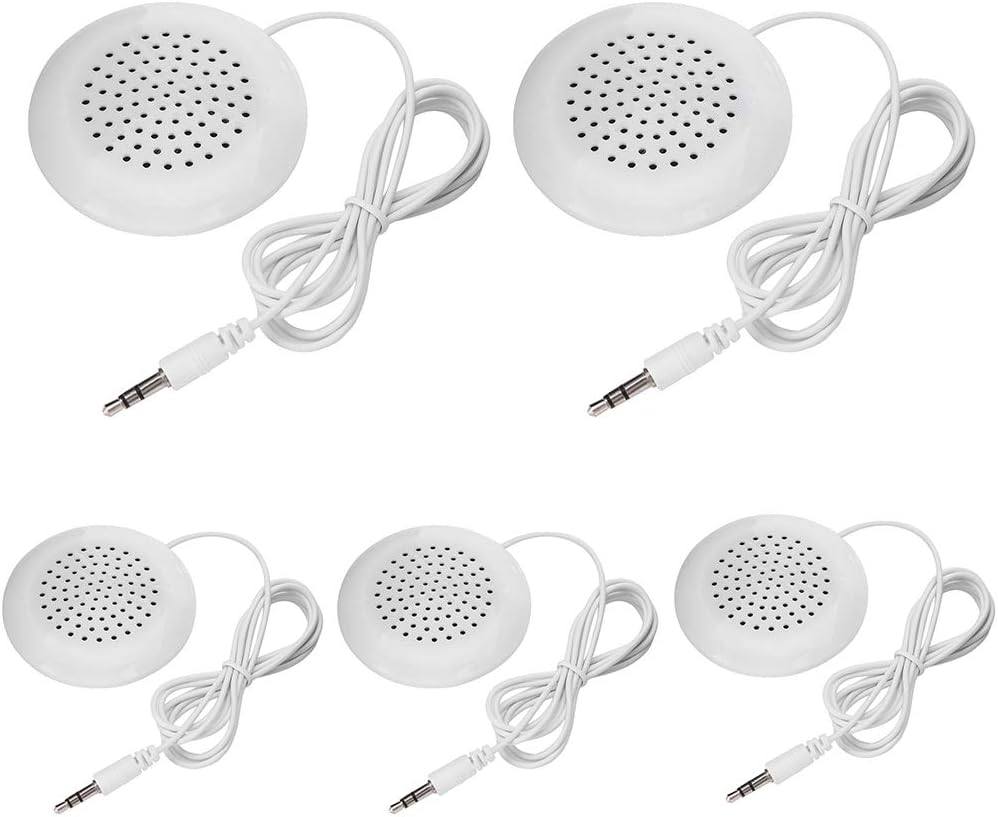 5pcs Pillow Speaker, Under Pillow Speaker for Sleep, DIY Pillow Speaker, New 3.5mm Mini Stereo Speaker for MP3 Phone Portable CD Mini Stereo Speaker