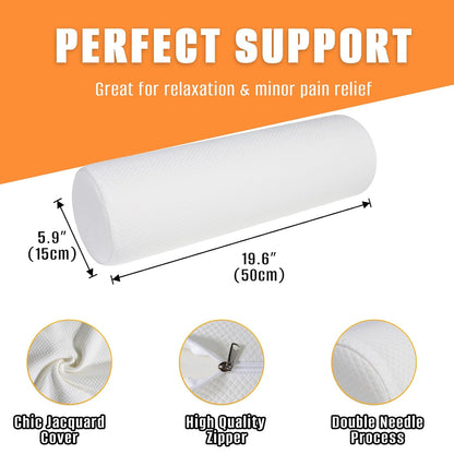 2 Pack Round Massage Table Bolster Pillow Pad, Bolster Pillow, Round Pillows, Suitable for Earthlite Massage Table (Grey, 4.7''x19.6'')