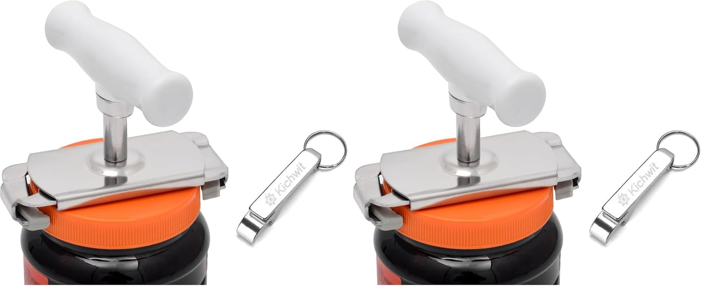 Kichwit Jar Opener for Arthritis, Stainless Steel | Jar Lid Opener for Small and Medium Jar Lids