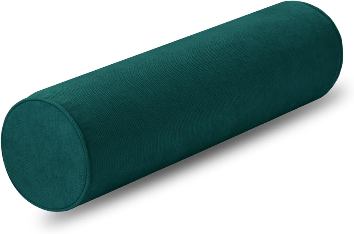 Cylinder Round Memory Foam Support Pillows Cervical Neck Roll Pillow with Pillowcase Soft, Comfortable and Breathable for Sleeping, Chair, Car, Sofa，Travel (Navy Blue, 24X6)