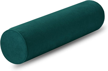 Cylinder Round Memory Foam Support Pillows Cervical Neck Roll Pillow with Pillowcase Soft, Comfortable and Breathable for Sleeping, Chair, Car, Sofa，Travel (Navy Blue, 24X6)