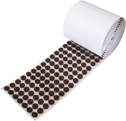 168 Pack Rok Hardware Heavy Duty 3/8" (9.5mm) Diameter Self-Adhesive Felt Pads, Furniture/Cabinet Bumpers, 1/8" (3mm) Height, Round, Brown - ROKFELTP38BRN