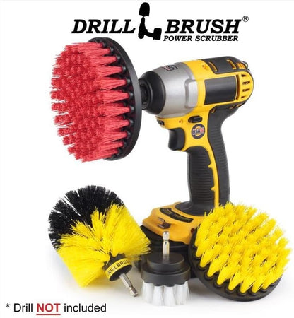 Drillbrush Electric Nylon Drill Brush Attachment Set for Bathroom Cleaning | Power Scrubber Brush Kit for Bathtub, Shower & Tile - Grout Cleaner Kit - All-Purpose Household Cleaning Brushes for Drill