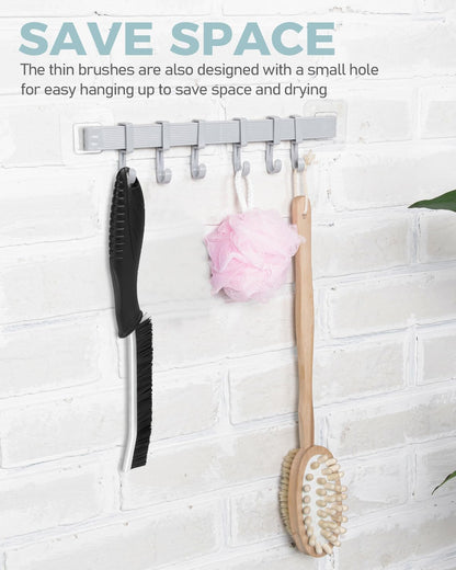 SXhyf Crevice Cleaning Brush - Grout Scrub Brush, House Cleaning Supplies | Small Brushes for Cleaning, Hard Bristle Tile Grout Brush Gap Cleaning Tool for Household Use, Bathroom, Kitchen (3pcs)