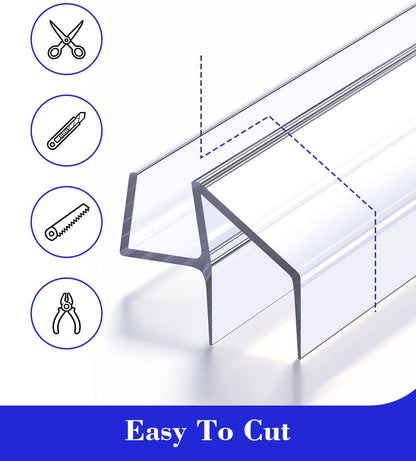 Yecaye 3-Pack 3/8" x 36" Shower Door Bottom Seal Strip, Shower Door Sweep | Shower Door Sweep for 3/8'' Glass, 36in Frameless Glass Shower Door Seal Strip Stop Shower Leaks and Create a Water Barrier