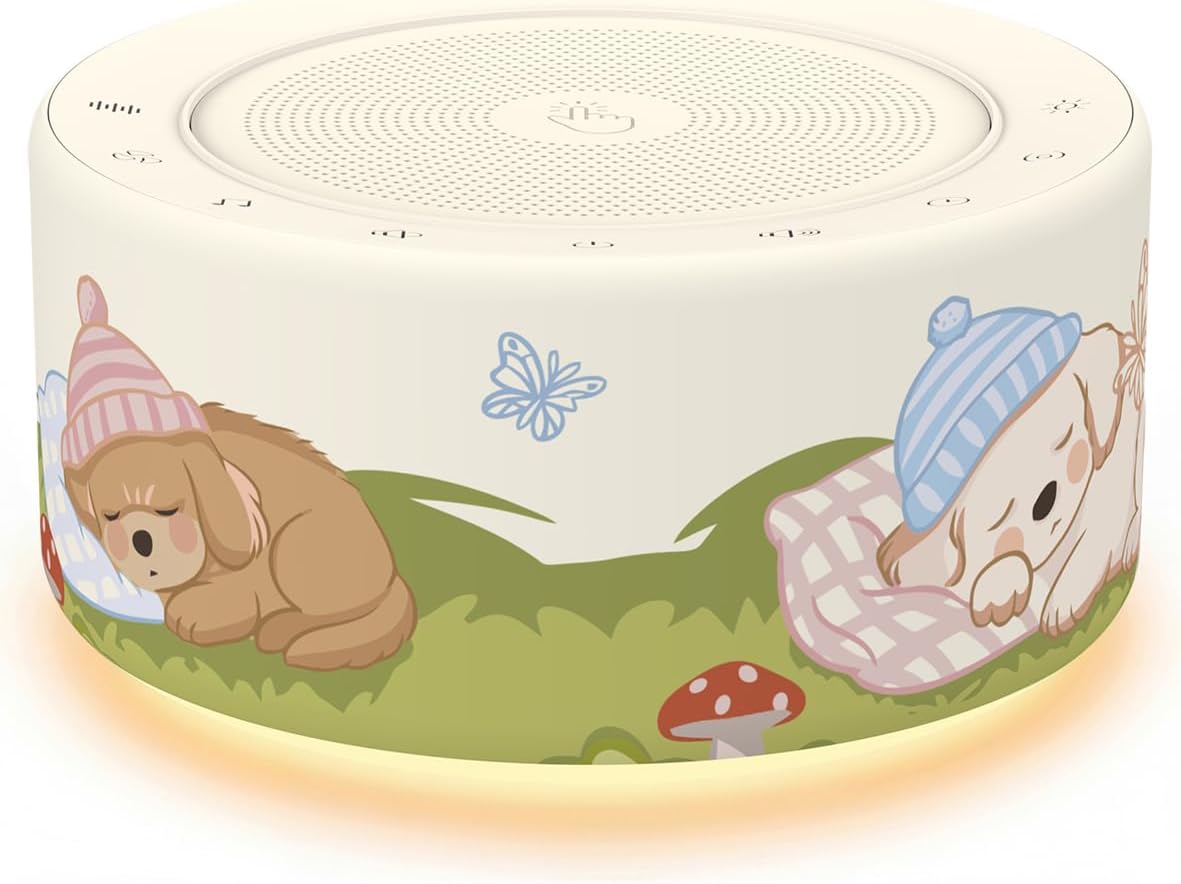 Kipcush White Noise Machine for Baby & Adults, 30 Soothing Sounds, Sleep Sound Machine with 8 Color Night Light, Memory Function, White Noise for Sleeping, Nursery, Office, Travel & Relaxation