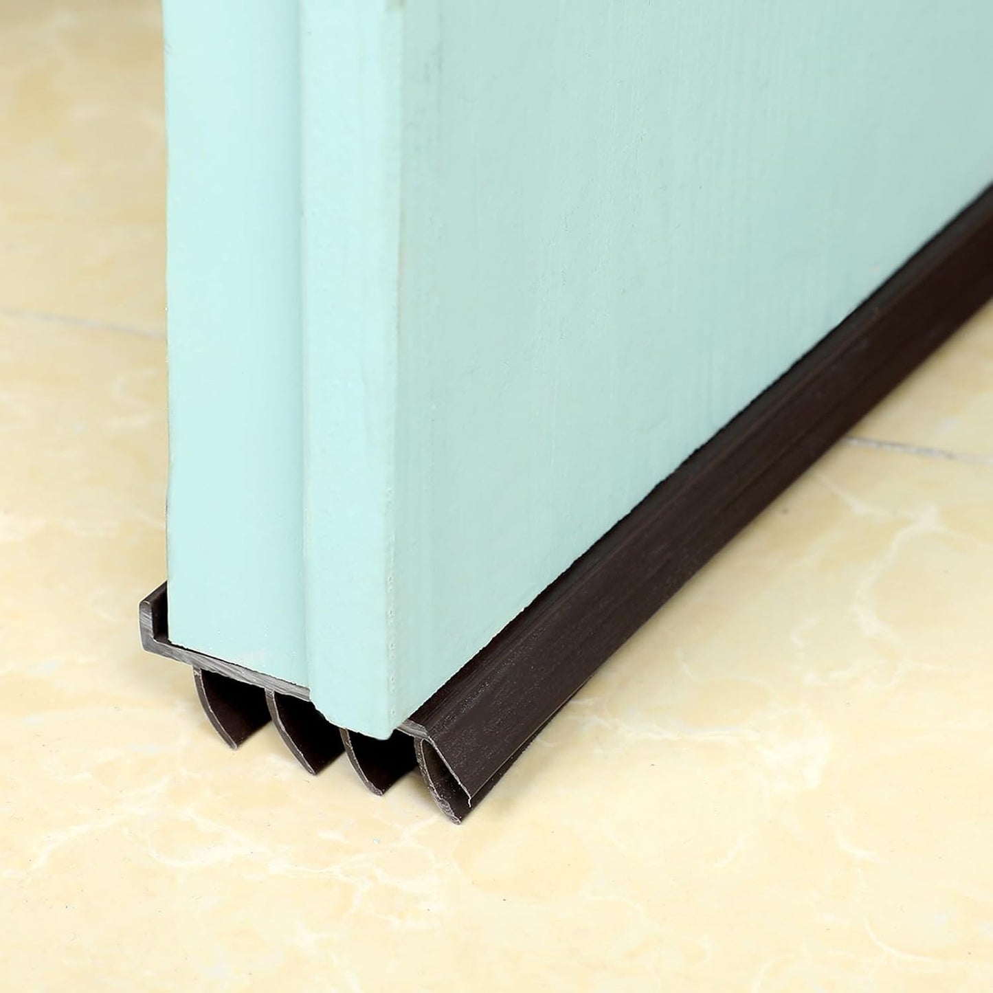 2 Pcs 3 Feet Brown Vinyl Door Bottom Adjustable Weatherstrip Door Bottom with Drip Cap Weatherproof Under Doors Seal for Gaps from 1/4'' to 9/16'' for 1 3/4'' to 2'' Thick Doors