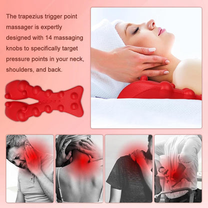 Trapezius Trigger Point Massager Suboccipital Release Tool Myofasical Release Neck and Shoulder Pain Posture Corrector for Muscle Pain Relief (Orange)