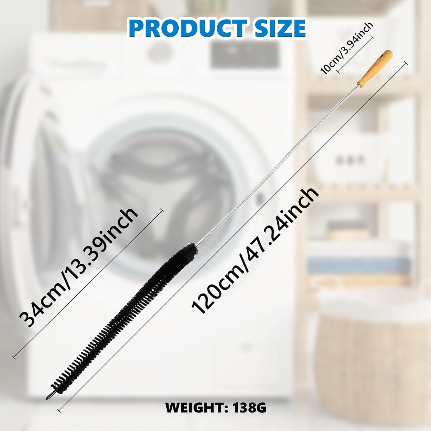 Dryer Lint Brush Vent Cleaner Lint Trap Cleaning Tool Dryer Vent Brush Long Flexible with Wood Handle 27.95Inches Medium Size for Dryer Vent Cleaning DIY Enthusiasts Homeowners (1, PCS)