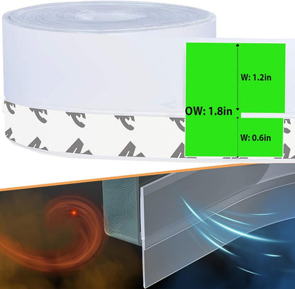 Weather Stripping Door Seal - Updated 1.4in Door Draft Stopper | Silicone Seal Strip for House and Glass Shower Doors for Windows Gaps of Collision and Side, Window Insulation for Winter