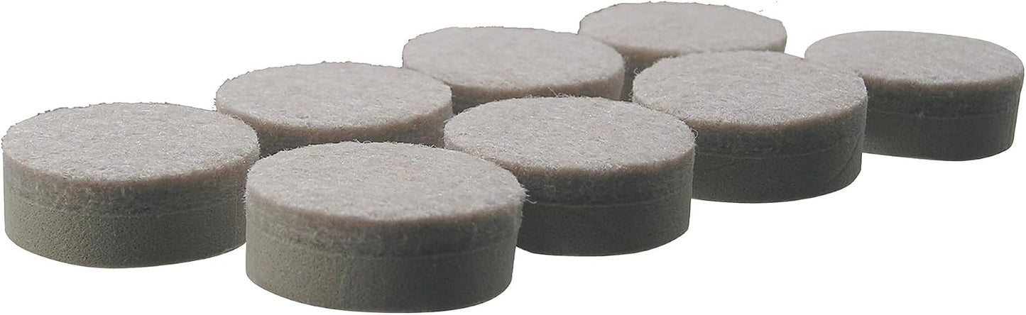 Shepherd 1" Round Leveling Self-Adhesive Felt Furniture Sliders for Hard Surfaces, Leveling Adhesive Furniture Moving Pads for Beds, Sofas, Dressers, Set of 8, Beige