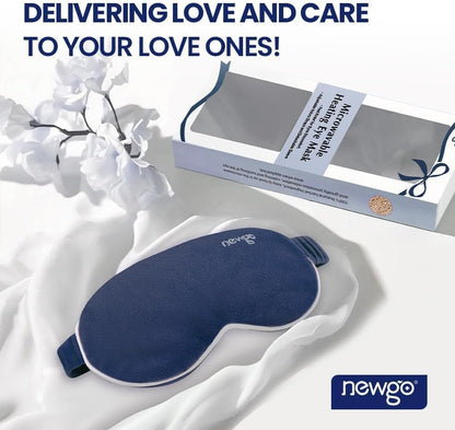 NEWGO Heated Eye Mask, Warm Compress for Dry Eye Relief, Blue