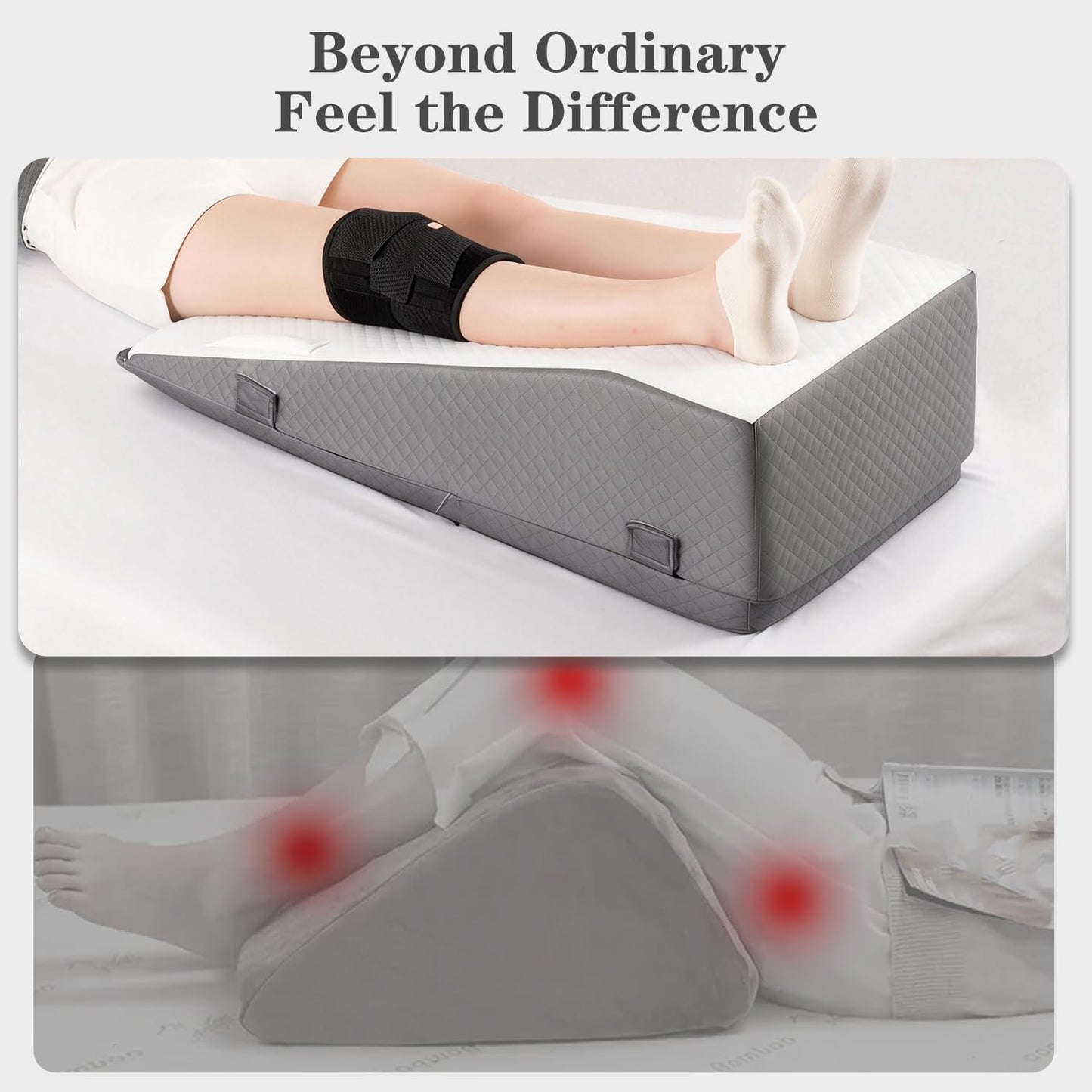 Hapiclody Leg Elevation Pillow for After Surgery – Adjustable Height Knee Surgery Recovery Leg Support Pillow, Designed for Knee Replacement Recovery, Single Leg Elevating Wedge