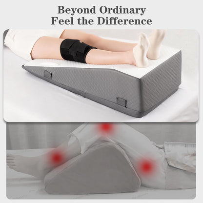Hapiclody Leg Elevation Pillow for After Surgery – Adjustable Height Knee Surgery Recovery Leg Support Pillow, Designed for Knee Replacement Recovery, Single Leg Elevating Wedge