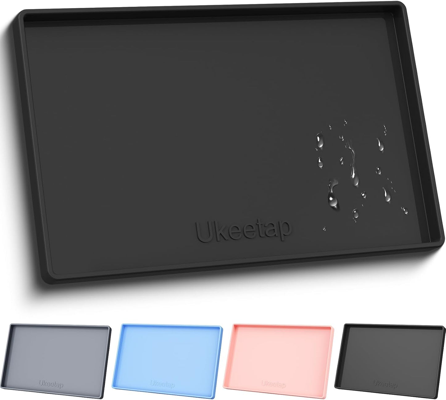 34" x 22" Extra Thick Silicone Mat Waterproof with Raised Edge, | Under Sink Mat for Kitchen & Bathroom, Kitchen Cabinet Liner, Multi-Purpose for Storage & Protection