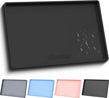 34" x 22" Extra Thick Silicone Mat Waterproof with Raised Edge, | Under Sink Mat for Kitchen & Bathroom, Kitchen Cabinet Liner, Multi-Purpose for Storage & Protection