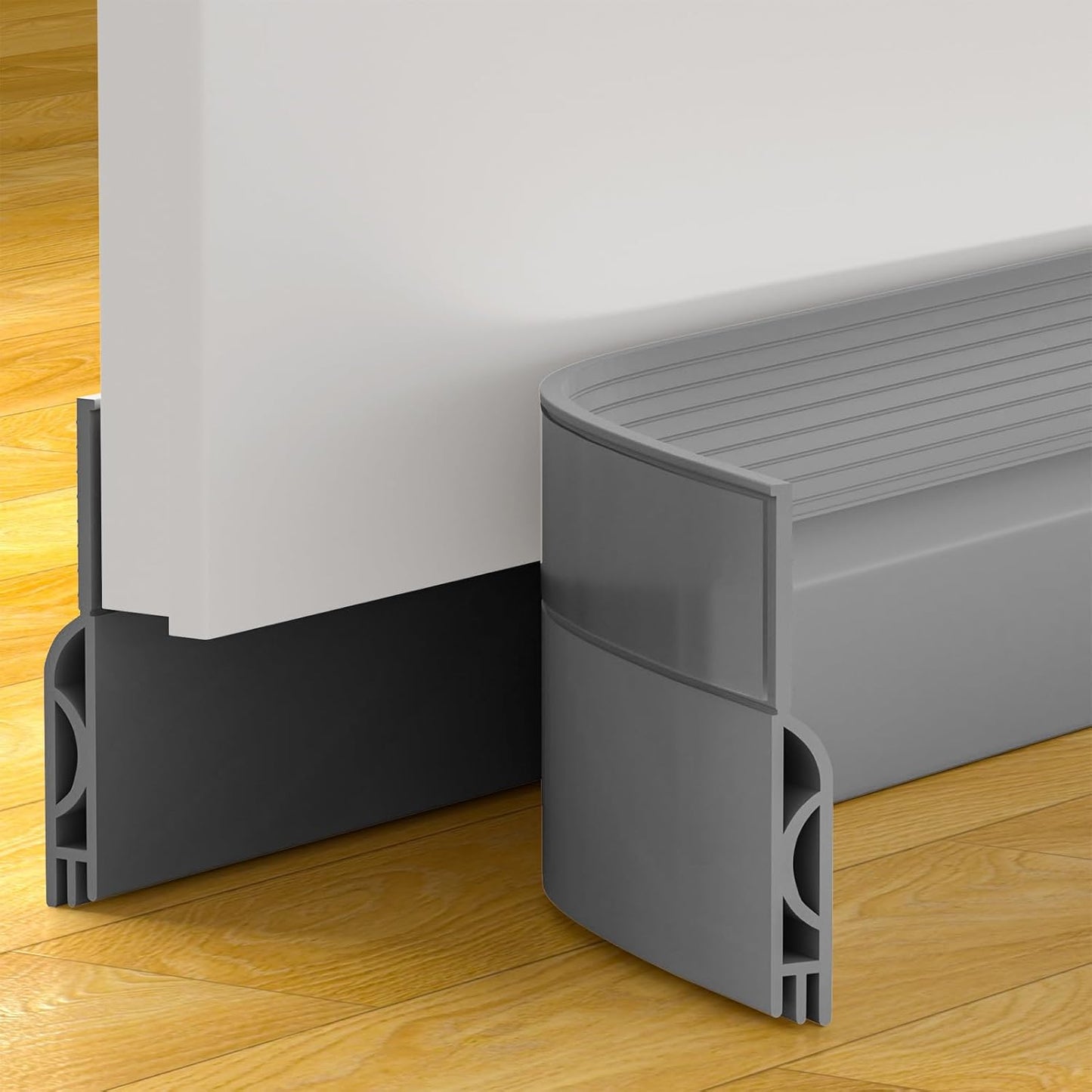 Door Draft Stopper, Door Sweep for Bottom of Door, Weather Stripping Door Seal Gap Filler Bottom Blocker Soundproofing Cold Air Insulation Save Energy Install Quickly Easily (Black, 39‘’)