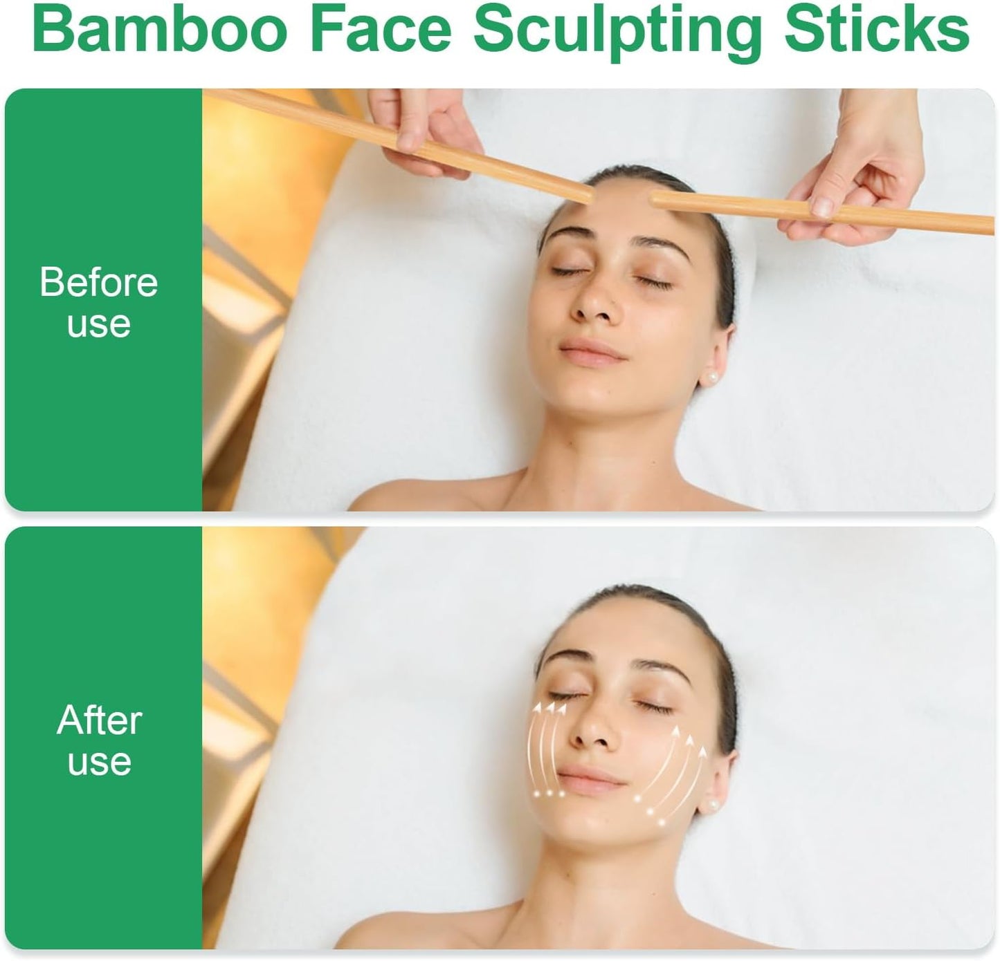 Bamboo Massage Sticks Set -SPA Therapy Tool, Fine Bamboo Sticks for Facial Massage,Thick bamboos Sticks for Guasha Massage and Relaxing Muscles
