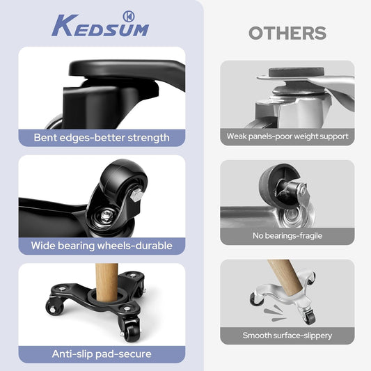 KEDSUM Furniture Dolly, 1150LBS Furniture Lifter Tool Set, 10" Heavy Duty Moving Dolly with 3 Wheels, Used for Moving Sofa, Piano, Cabinet
