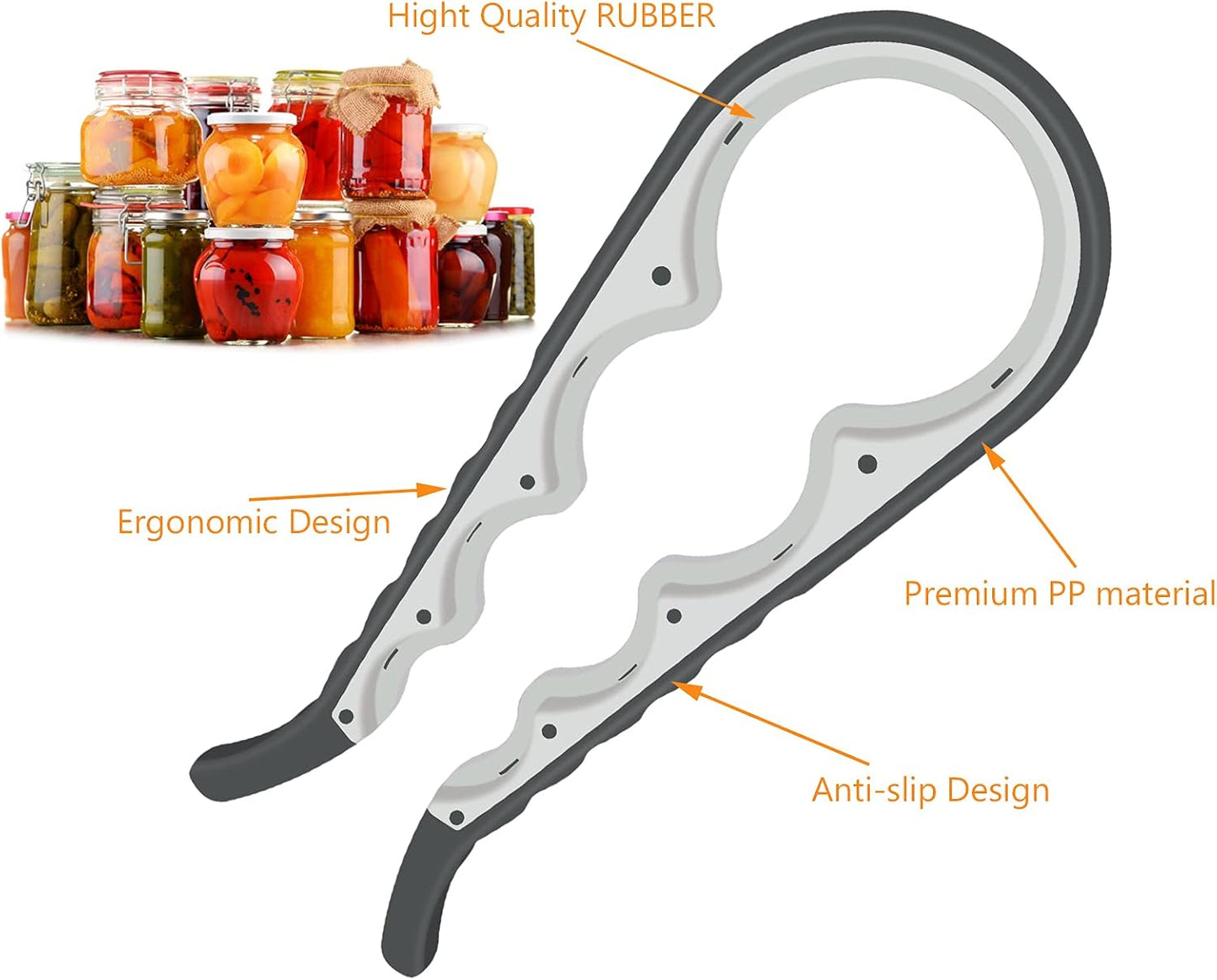 Jar Opener Bottle Opener for Weak Hands, 5 in 1 Multi Function Can Opener Bottle Opener Kit with Silicone Handle Easy to Use for Children, Elderly and Arthritis Sufferers (New red)