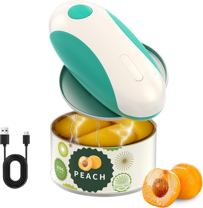 CIRCLE JOY Electric Can Opener, One-Touch Automatic Can Opening with Smooth Edges, Food Safety Handheld Battery-Operated Can Opener for Kitchen and Seniors, Blue