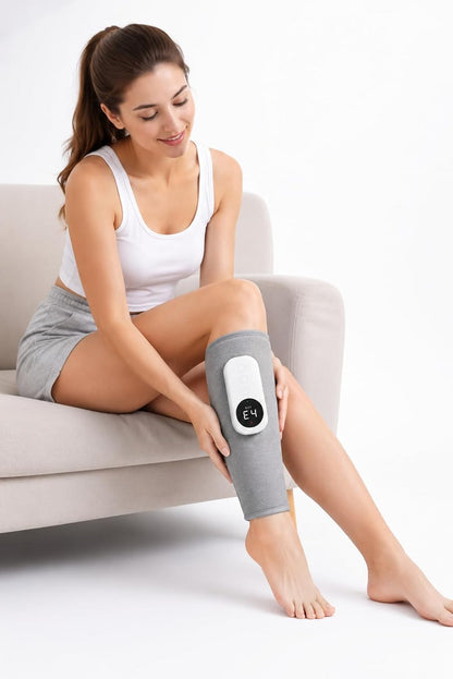 Cordless Leg Massager with Air Compression & Kneading, Rechargeable Calf Massager Wrap for Relaxation, Muscle Comfort & Everyday Recovery, Adjustable Fit, Single Leg
