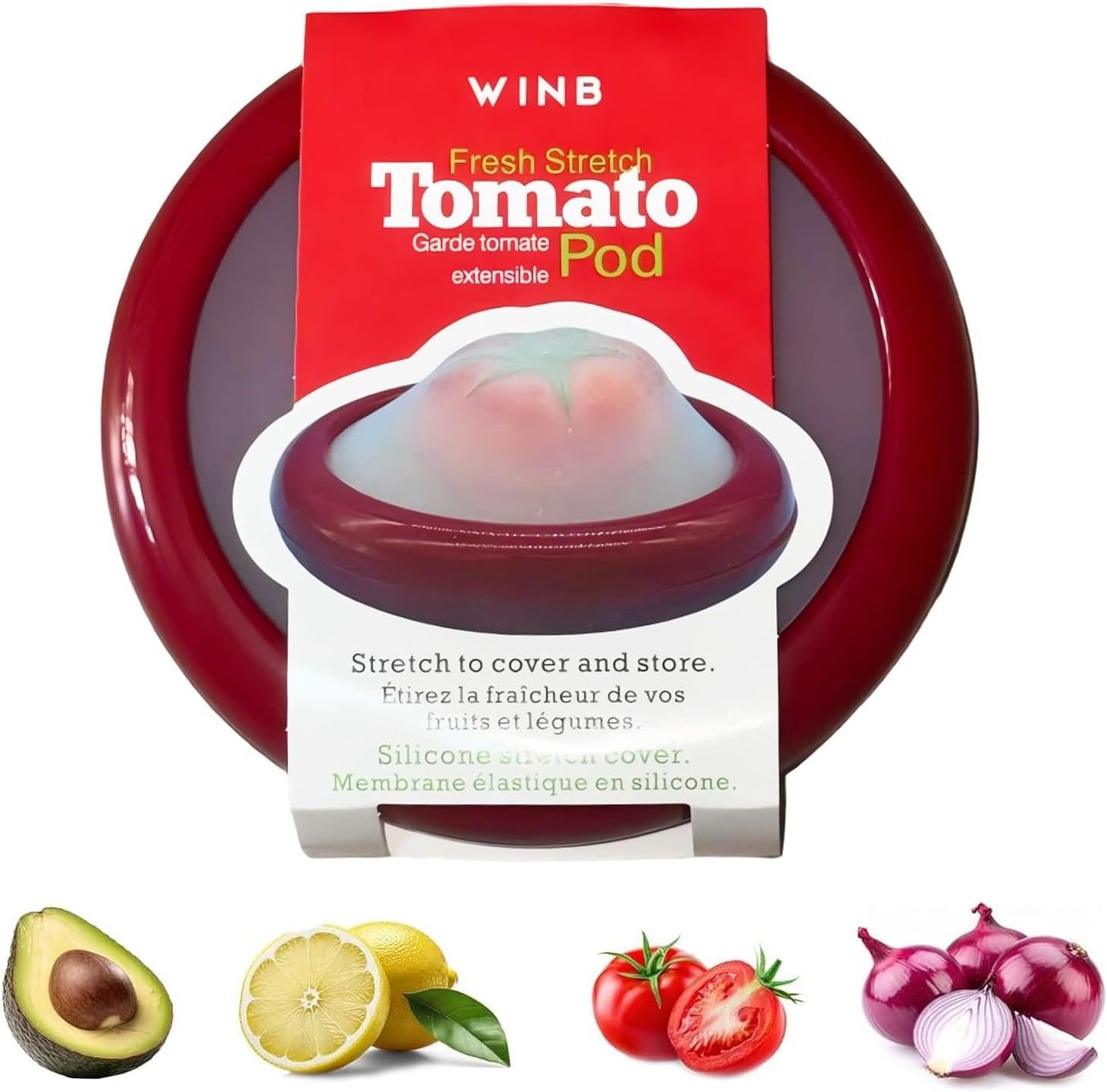 Winb Reusable Fruit and Veggie Savers - Ideal for Avocado Saver, Tomatoes Saver, Apples Saver, Garlic Saver, Onion Saver (Avocado saver-2 Count)