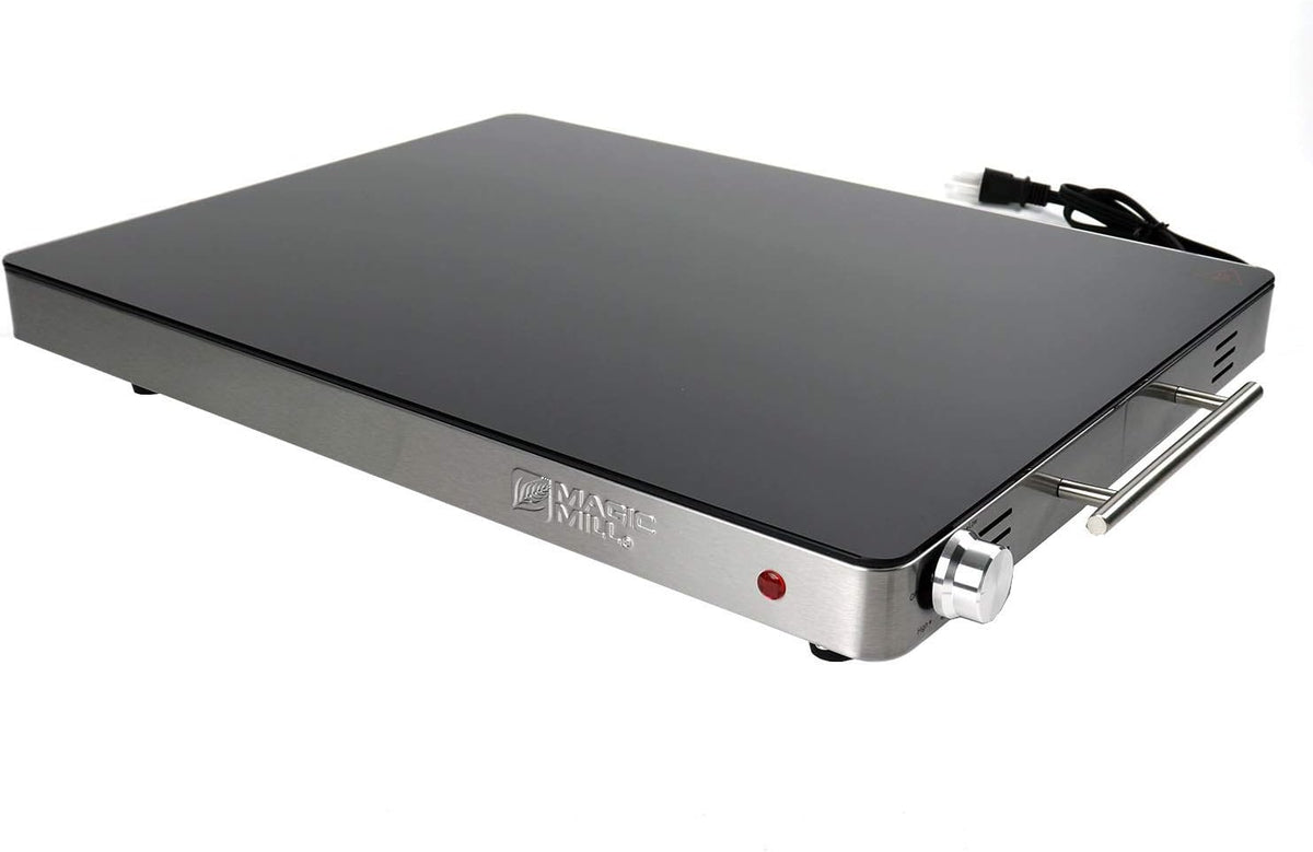 Magic Mill Warming Mat for Food - Premium XL Electric Warming Tray, 3 Temperature Levels, 10s Fast Heating Silicone Surface, Rollup Buffet Heat Pad, Non-Slip Feet, Ideal for Parties, Home, Travel