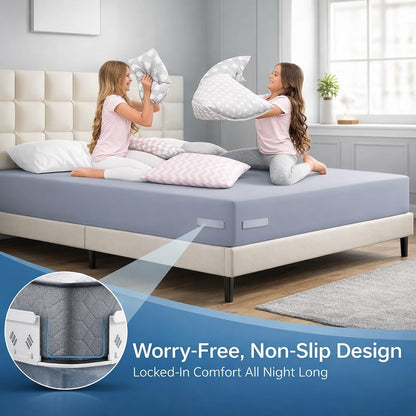 Bed Sheet Holders for Corners, Upgrade Bed Sheet Grippers Locks, 4PCS Fitted Sheet Holder Keep Sheets Firm & Tight, Non-Slip Sheet Clips for Fitted Sheets, Fit All Mattress Easy Install
