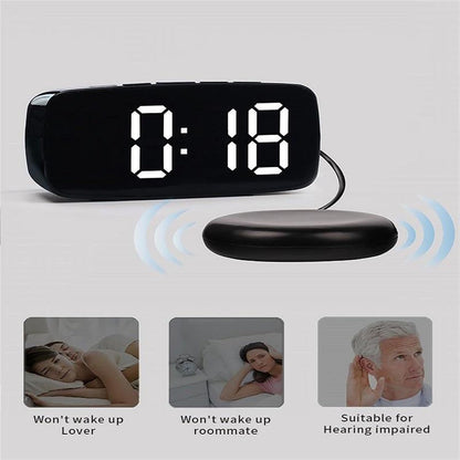 Alarm Clock Super Loud Vibrating Alarm Clock with Bed Shaker Multifunctional Dual USB for Heavy Sleeper Deaf Hard of Hearing Snooze