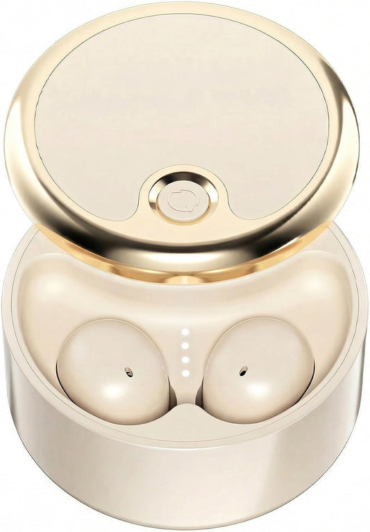 Wireless Bluetooth Sleep Earbuds for Side Sleepers - Lunar White | Miniature low profile fit, Stay-in architecture, Noise reduction, Twist open charging case, Wide device compatibility