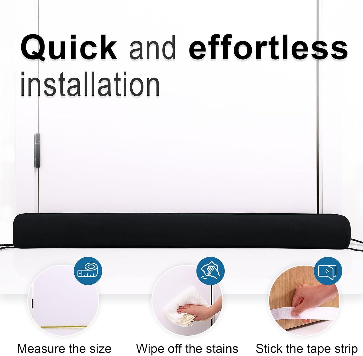 36 Inch Door Draft Stopper, Blocks Hot Cold Air with Washable Cover | Blocks Hot & Cold Air, Removable Washable Cover, Fits Door Gaps Up to 3 Inch, Noise & Wind Seal, Draft Blocker (1 Pack)