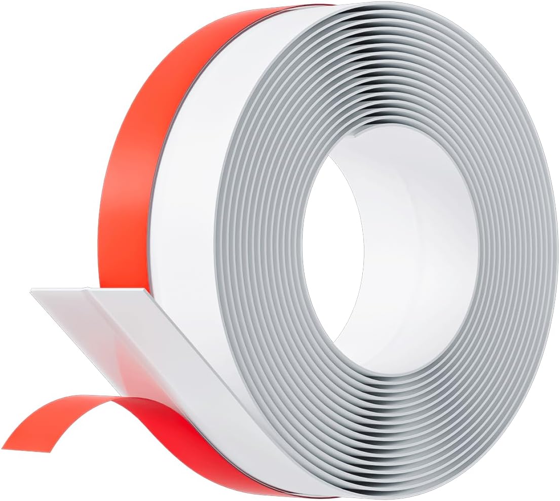 Door Weather Stripping, Silicone Door Seal Strip Sealing Tape, Door Draft Stopper Adhesive Seal Tape for Doors Windows &Shower Glass Door Gaps (Thickness Upgrade)