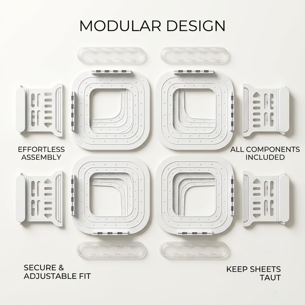 4-Pack Bed Sheet Holder,Upgraded Non-Slip Sheet Grippers & Clips,Durable,Universal Fit for King Queen Full Twin Mattress Corners, Easy Lock System for Fitted Sheets.