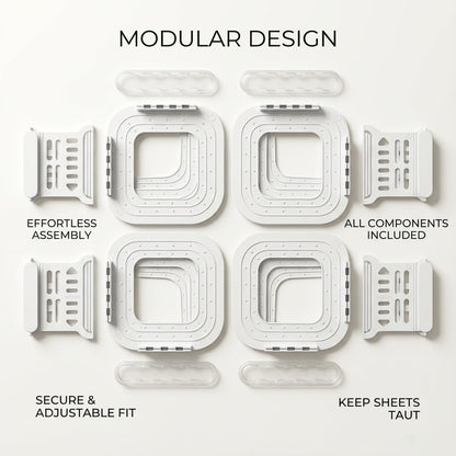 4-Pack Bed Sheet Holder,Upgraded Non-Slip Sheet Grippers & Clips,Durable,Universal Fit for King Queen Full Twin Mattress Corners, Easy Lock System for Fitted Sheets.