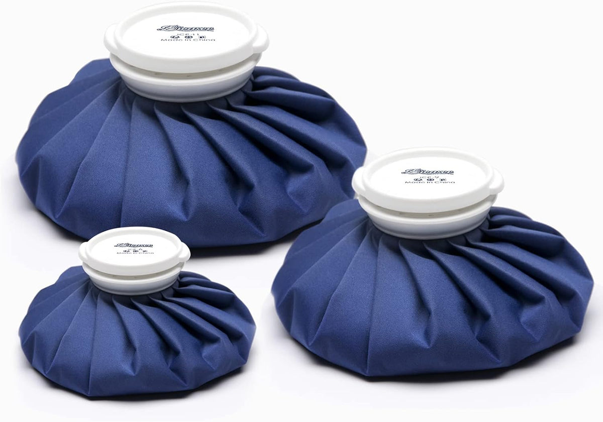 BICAREE Ice Pack for Injuries Reusable, Ice Bags Hot Water Bag for Hot & Cold Therapy and Pain Relief with Cover, No-Leak Elastic Breathable Ice Bag, Size 9"