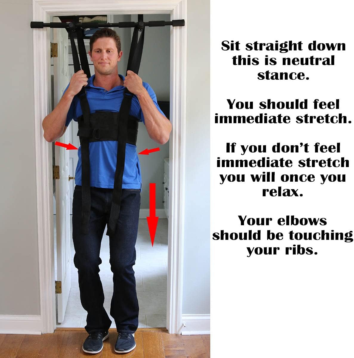 Sit and Decompress Back Stretcher 3 Minutes A Day Lumbar Traction Spinal Decompression - Inversion Table Alternative (Small Harness No Bar)