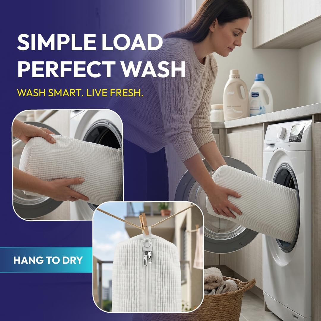 Shoe Washing Bag for Washing Machine, Reusable Shoes Laundry Bag with Zipper Lock, Dual Compartment for Sneakers, Trainers & Kids Shoes