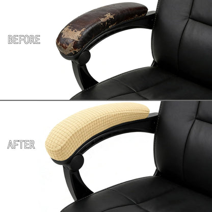 Melaluxe Office Chair Armrest Covers, Stretchable Removable Washable Chair Arm Covers, Elastic Desk Computer Gaming Chair Arm Rest Protector Slipcovers (Black)