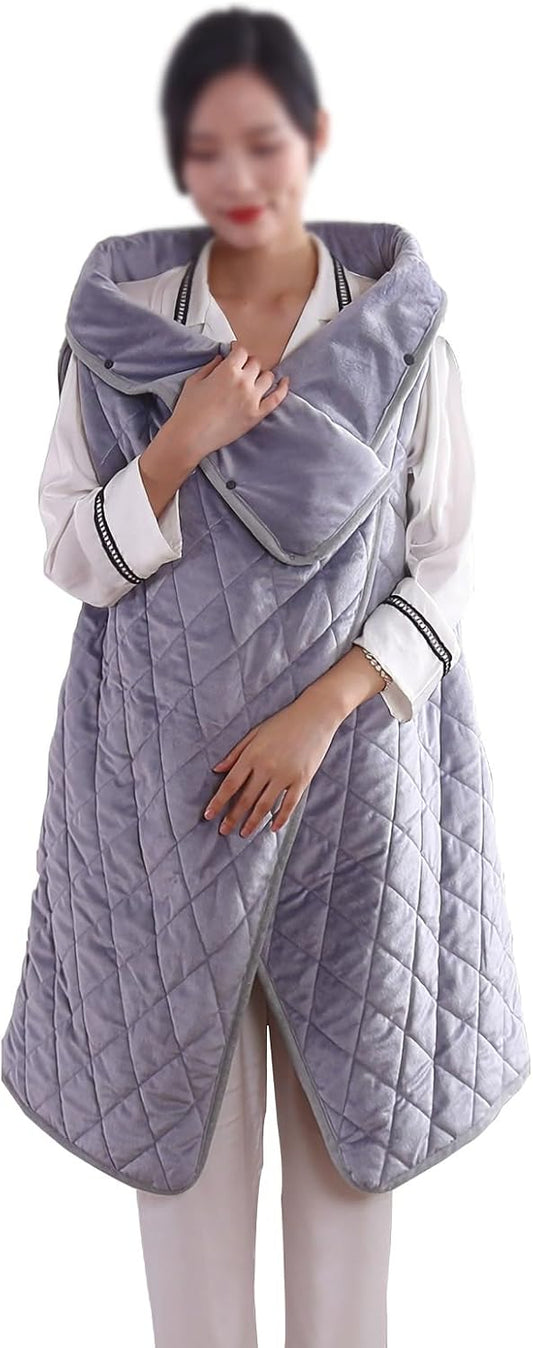 40"x55" Cordless Heated Blanket, Portable Heated Blanket Battery Operated, Cozy Soft Wearable Heated Shawl, 3 Heat Settings, Auto-Off, Machine Washable(Gray,Shawl)