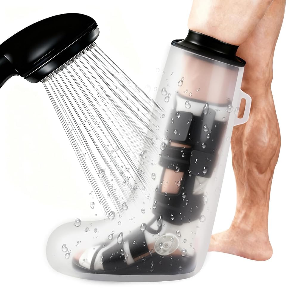 Adult Waterproof Foot Cast Cover, Reusable Watertight Ankle Cast Protector | Durable & Watertight Shower Boot, Reusable Shower Bag for Leg, Soft Comfortable Shower Bag for Post-Surgery Foot Ankle Injury