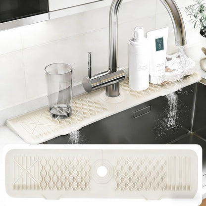Kitchen Sink Splash Guard Gen2-30" x 6'' Silicone Sink Mat Splash Guard fit for Countertop, Bathroom,Farmhouse,RV by EBIGIC (Grey)