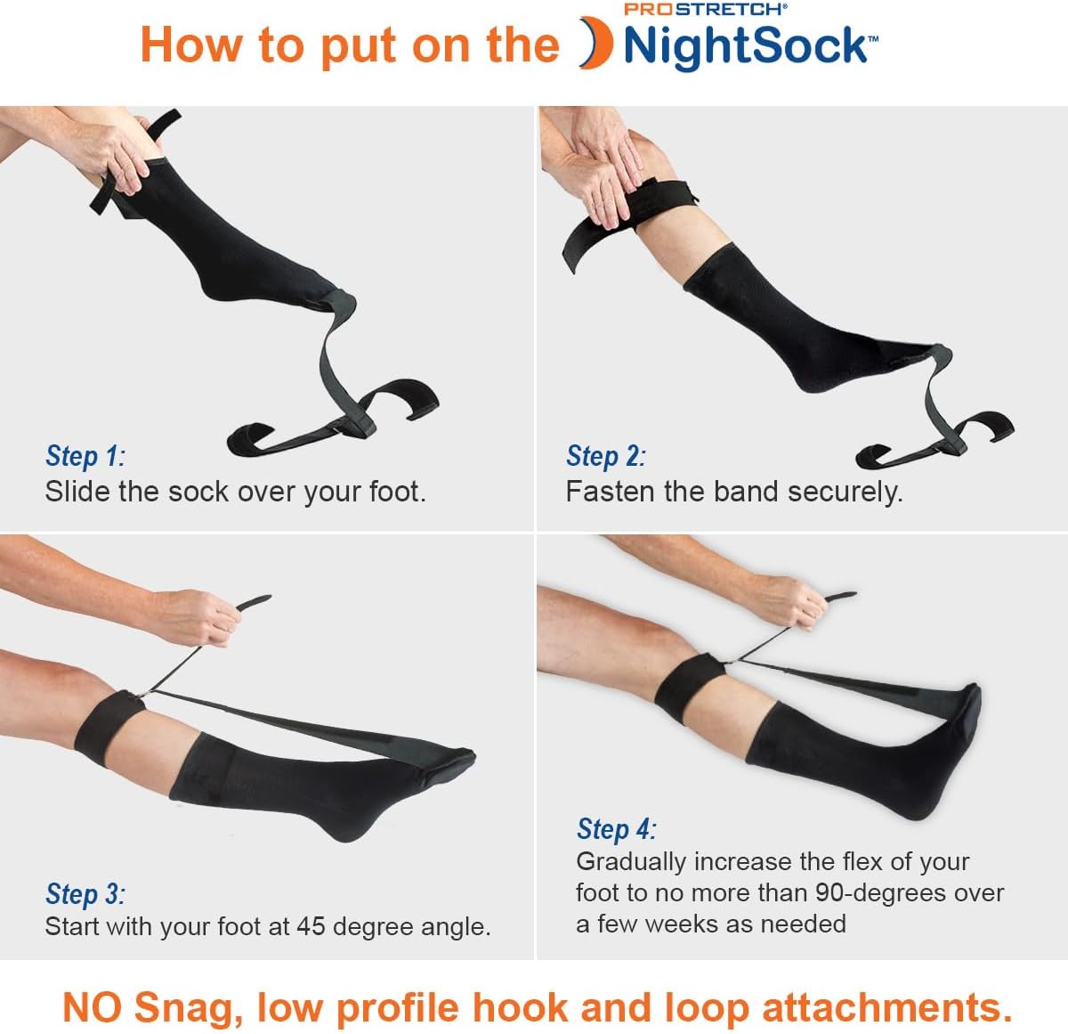 ProStretch NightSock, Overnight Relief for Plantar Fasciitis w/Toe Support | Alternative to Night Splint, Night Sock for Plantar Fasciitis & Achilles Tendonitis, One Size Fits Most