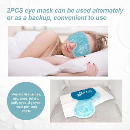 NEWGO Cooling Gel Eye Mask - Reusable Cold Pack for Puffy Eyes, Dark Circles, Migraine, Stress Relief - Purple With Soft Plush Backing